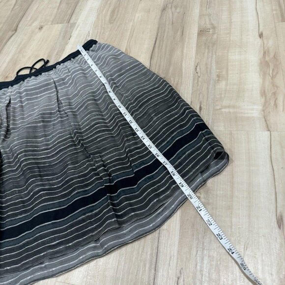 VINCE 100% Silk Pleated Striped Ombre Mini Skirt, Size Small, Multicolor - Picture 6 of 7